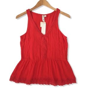 Others Follow Avery Poppy Red Peplum Top